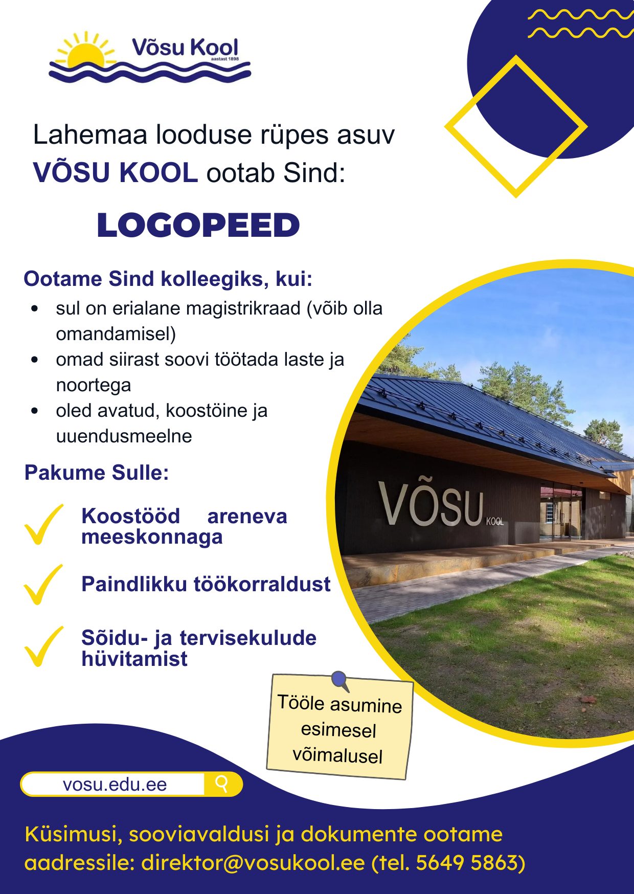 Otsime oma kooli- ja lasteaiaperre LOGOPEEDI